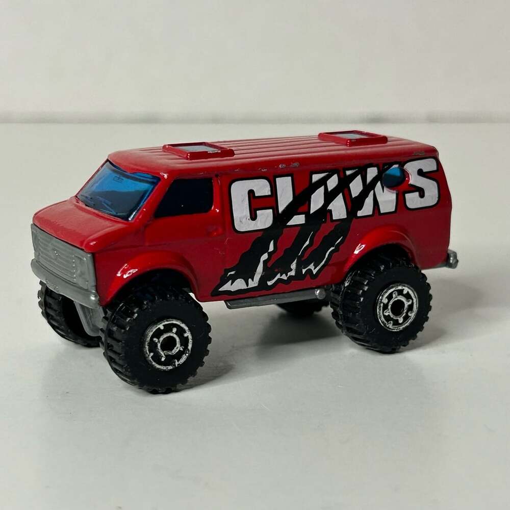 Matchbox 4X4 Chevy Van Claws Red Diecast Toy